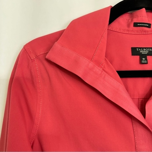 Talbots Women's Office Wear Button Down Shirt in Dusty Rose Pink sz 8P - Picture 7 of 9